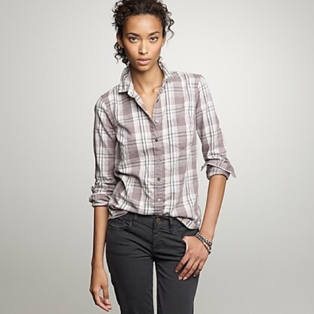 J.Crew Tomboy Plaid Button Down